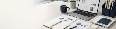Business Planning Workspace professional business LinkedIn background banner with clean corporate styling