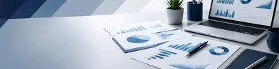 Business Report And Graphs professional business LinkedIn background banner with clean corporate styling