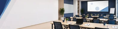 Business Training Room professional business LinkedIn background banner with clean corporate styling