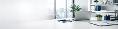 Clean Corporate Workspace professional business LinkedIn background banner with clean corporate styling
