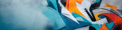Clean graffiti wall background with abstract colorful street art shapes LinkedIn background banner