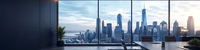 Corporate Office Skyline View professional business LinkedIn background banner with clean corporate styling