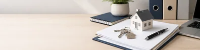 House Keys And Documents professional business LinkedIn background banner with clean corporate styling