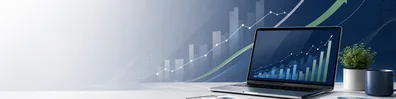 Investment Growth Chart professional business LinkedIn background banner with clean corporate styling