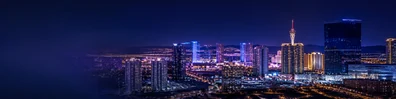 Las Vegas city lights with glowing buildings and polished night skyline LinkedIn background banner