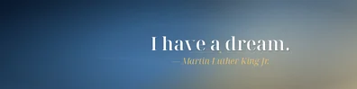 Martin Luther King Jr dream quote LinkedIn background banner with soft horizon light navy white gold blue and warm beige