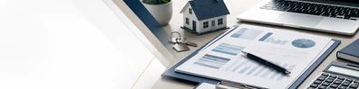 Mortgage Paperwork Background professional business LinkedIn background banner with clean corporate styling