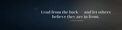 Nelson Mandela leadership quote LinkedIn background banner with abstract direction lines navy charcoal white beige and muted gold