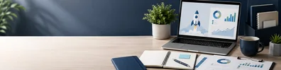 New Business Launch Workspace professional business LinkedIn background banner with clean corporate styling