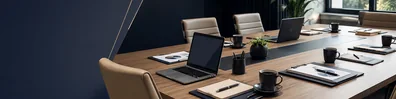 Professional Conference Table professional business LinkedIn background banner with clean corporate styling