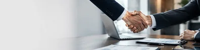 Professional Handshake Meeting professional business LinkedIn background banner with clean corporate styling