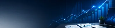 Sales Growth Graph Background professional business LinkedIn background banner with clean corporate styling