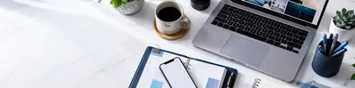 Social Media Marketing Desk professional business LinkedIn background banner with clean corporate styling