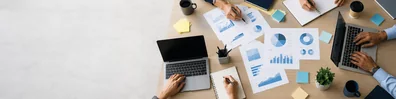 Team Collaboration Workspace professional business LinkedIn background banner with clean corporate styling