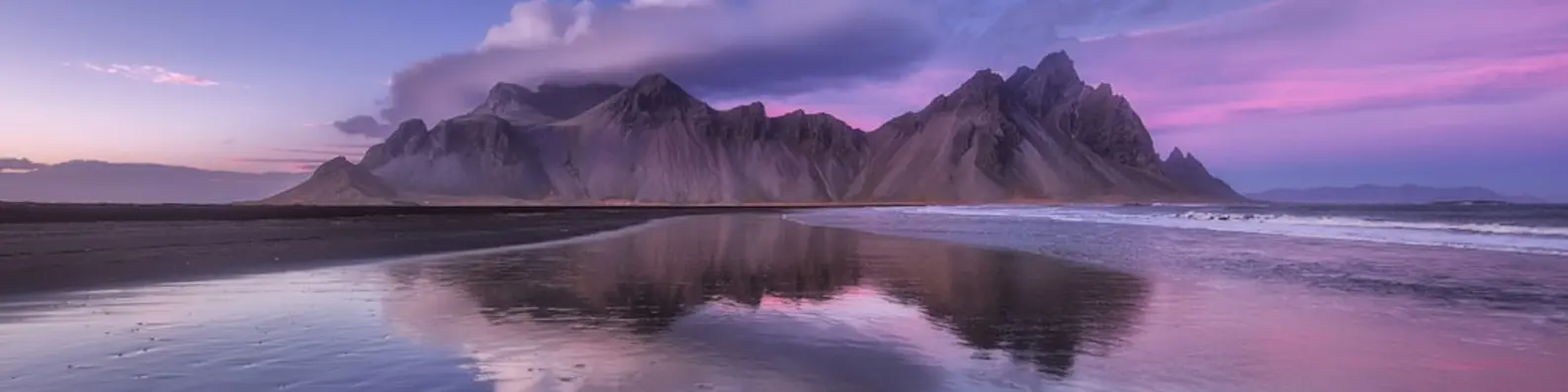 Iceland Mountain Landscape with Dramatic Sky