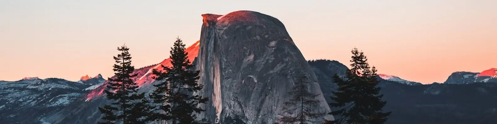 Sunset Over Half Dome Banner