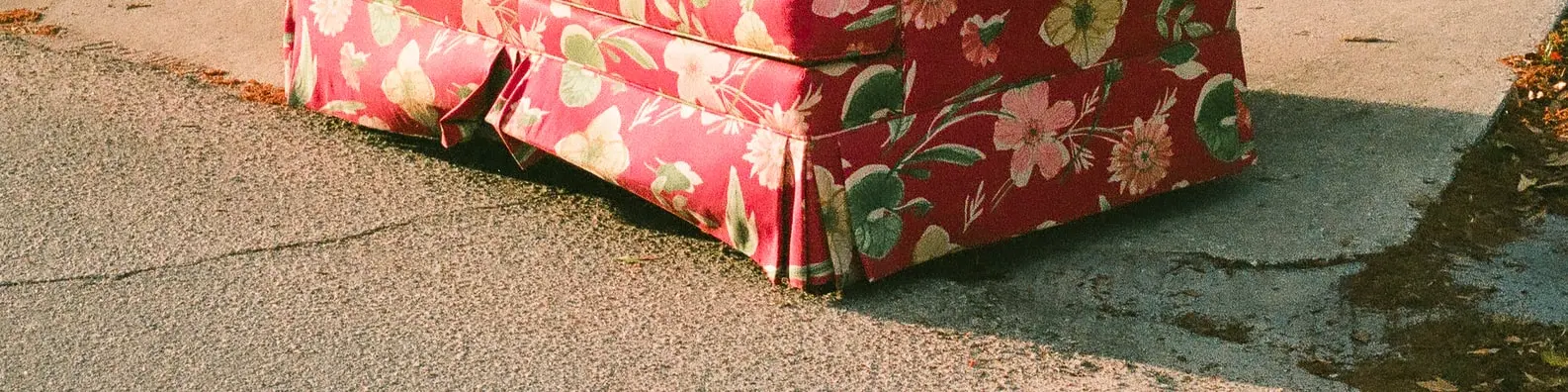 Urban Red Floral Sofa Background