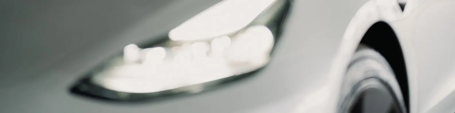 Close Up Front View of White Car