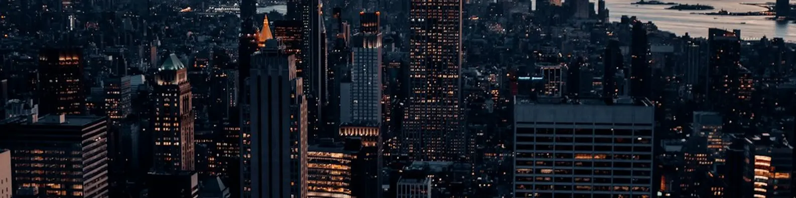 Sunset Aerial Cityscape View